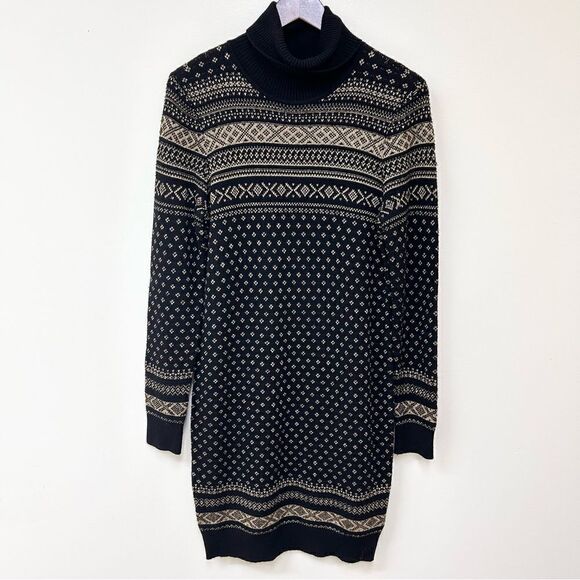 Lauren Ralph Lauren Petite Fair Isle Turtleneck Sweaterdress - Picture 1 of 8